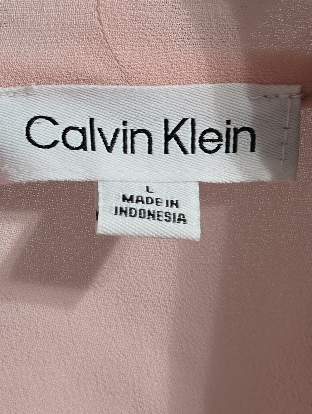 Calvin Klein Light Pink Tie-Neck Ruffle Sleeve Blouse - Picture 5 of 8